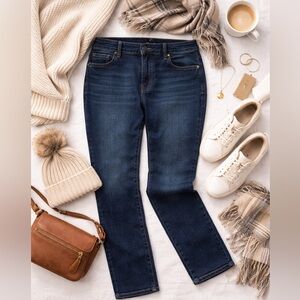 Lane Bryant Genius Fit Straight Leg Jeans Size 26 Dark Wash Stretch Denim